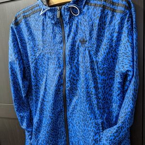 Adidas windbreaker blue leopard